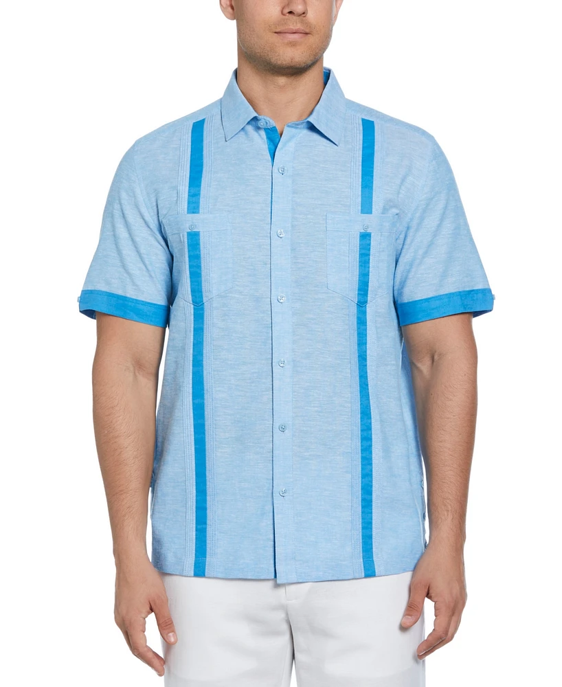 Cubavera Men's Cross-Dyed Short-Sleeve Pintucked Shirt