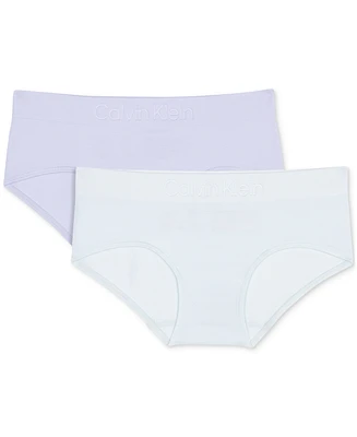 Calvin Klein Big Girls Seamless Embossed Hipster Underwear, Pack of 2