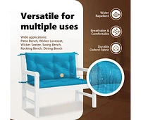 Garden Bench Cushion Light Blue 39.4"x(19.7"+19.7")x2.8" Oxford Fabric