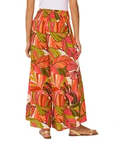 Vince Camuto Women's Printed Smocked Waist Wide-Leg Pants