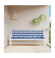 Garden Bench Cushions 2pcs Blue&White Stripe 78.7"x19.7"x2.8" Fabric