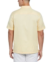 Cubavera Men's Ombre Embroidery Panel Short Sleeve Button-Down Shirt