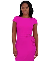 Jessica Howard Women's Draped-Waist Cap-Sleeve Dress