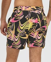 Mode of One Men's Nostalgic Movement Swim Trunks with Boxer Brief Liner, Exclusively at Macy's