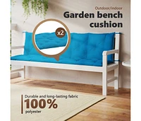 Garden Bench Cushion Light Blue 70.9"x(19.7"+19.7")x2.8" Oxford Fabric