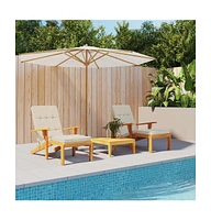 Deck Chair Cushions 2 pcs Cream Oxford Fabric