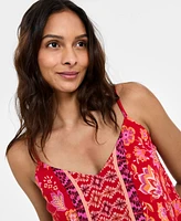 Liverpool Los Angeles Women's Floral-Print Spaghetti-Strap Maxi Dress
