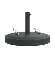 Parasol Base with Handles for 1.5"/1.9" Poles 55.1 lb Round