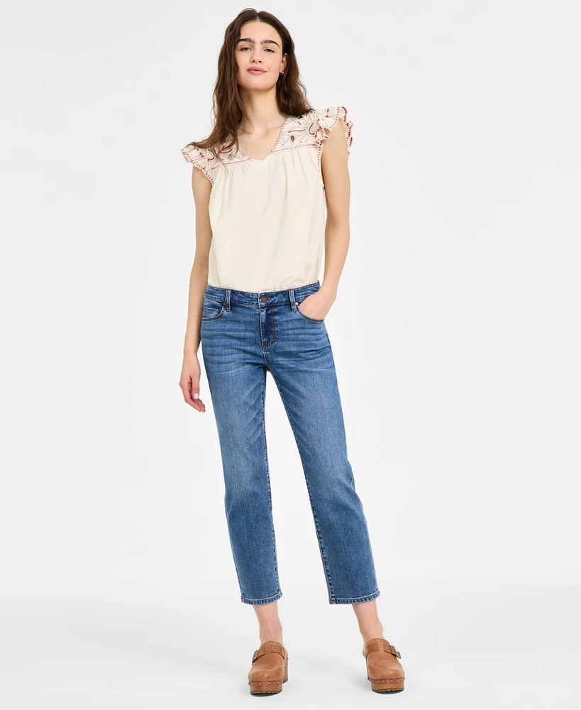 Liverpool Los Angeles Women's Kennedy Cropped Straight-Leg Denim Jeans
