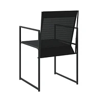 Patio Chairs 4 pcs Black Steel and Textilene