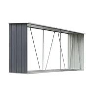 Garden Log Storage Shed Galvanized Steel 129.9"x33.1"x59.8" Gray