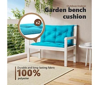 Garden Bench Cushions 2pcs Turquoise 39.4"x19.7"x2.8" Fabric