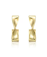 Semi-Hoop Earrings White Gold Plated or 14K