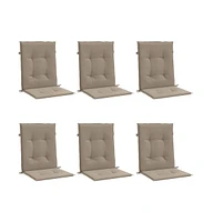 Garden Lowback Chair Cushions 6 pcs Taupe 39.4"x19.7"x1.2" Oxford Fabric