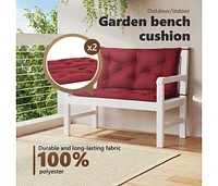 Garden Bench Cushion Wine Red 39.4"x(19.7"+19.7")x2.8" Oxford Fabric