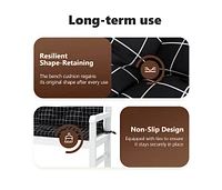 Garden Bench Cushions 2pcs Black Check Pattern 39.4"x19.7"x2.8" Fabric