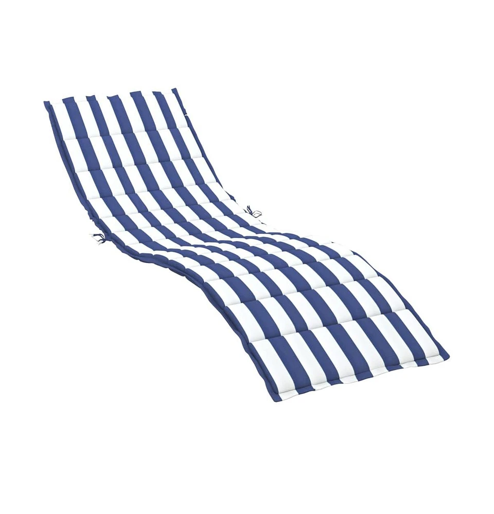 vidaXL Sun Lounger Cushion Blue&White Stripe Oxford Fabric