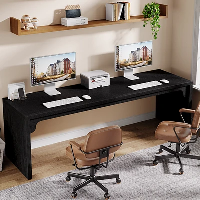 Tribesigns 78.7 Inches Long Computer Desk, Wooden Extra Desk Double Workstation, 2 Person for Home Office, Large Writing Peo
