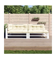 vidaXL Pallet Cushions 5 pcs Cream Fabric