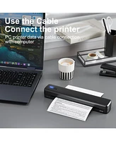 Polono Portable Printer Wireless for Travel, D810 Bluethooth Thermal Printer Support for 8.5"x11" Us Letter, Inkless Printer Compatible with iOS, Andr