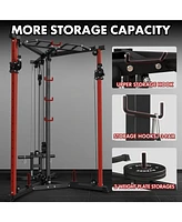 Er Kang Cable Crossover Machine, Functional Trainer with 17 Adjustable Positions, Home Gym Equipment with High and Low Pulley System for Lat Pulldowns