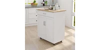 Slickblue Rolling Kitchen Island Trolley Cart with Adjustable Shelves and Ample Storage Space