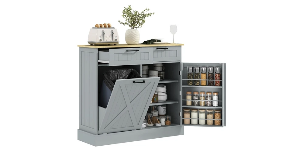 Kitchen Storage Cabinet Space-Saving Organizer for Dishes, Pantry, and Kitchen Essentials