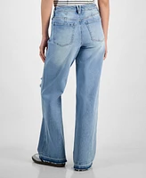 Celebrity Pink Juniors' High Rise Baggy Wide-Leg Curvy Jeans