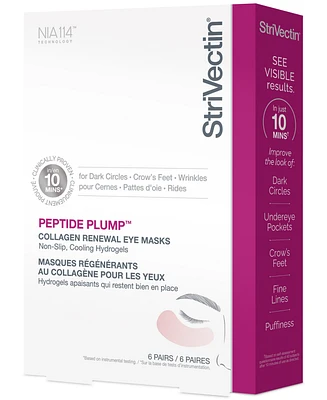 StriVectin Peptide Plump Collagen Renewal Eye Masks, 6 pairs