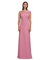 Js Collections Women's Jordyn Twisted-Bodice Illusion-Neck Gown