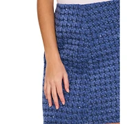 CeCe Women's A-Line Tweed Mini Skirt