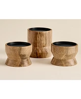 Oake Wood Pillar Candle Holders, Set of 3, Exclusively at Macy's