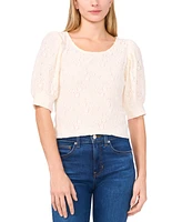 CeCe Women's Shirred Scoop-Neck 3/4-Sleeve Top