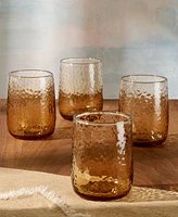 Oake Amber Textured Double Old-Fashioned Glasses, Set of 4, Exclusively at Macy's