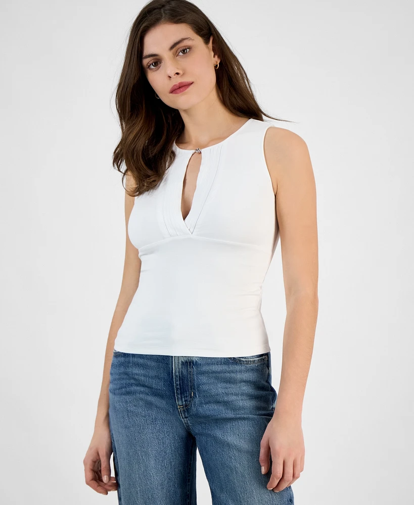 Guess Women's Aubrey Keyhole Sleeveless Top