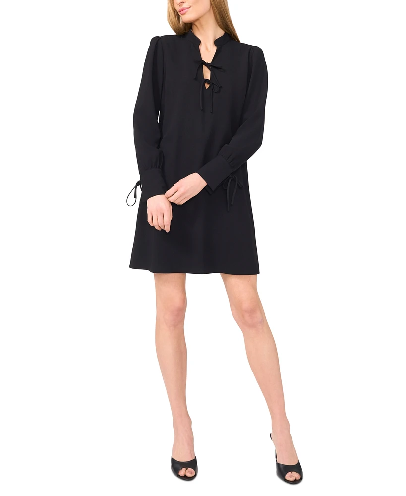 CeCe Women's Tie-Front Long-Sleeve Mini Dress