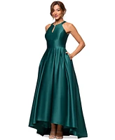 Betsy & Adam Women's Keyhole High-Low Gown