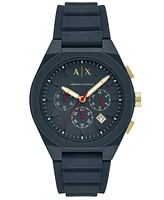 A|X Armani Exchange Men's Quartz Chronograph Blue Silicone Watch, 44mm