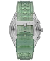 A|X Armani Exchange Men's Quartz Chronograph Green Polyurethane Watch, 44mm