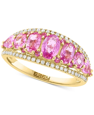 Effy Pink Sapphire (1-3/4 ct. t.w.) & Diamond (1/4 ct. t.w.) Graduated Openwork Statement Ring