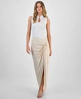 Guess Women's Aimee Embellished Side-Drape Maxi Skirt