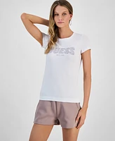 Guess Women's Embellished Lace Logo Short-Sleeve T-Shirt