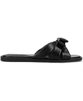 Journee Collection Women's Prylin Bow Slip On Flat Sandals