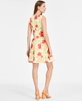 Vince Camuto Women's Printed Scuba Fit & Flare Dress