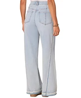 Democracy Women's Frayed Diagonal Wide-Leg Jeans