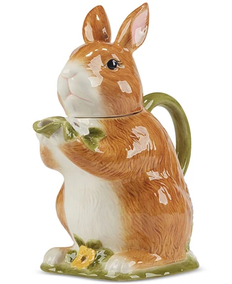 Certified International Easter Meadow 3-d Bunny Teapot