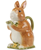 Certified International Easter Meadow 3-d Bunny Teapot