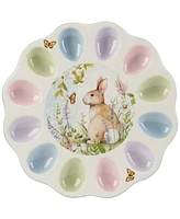 Certified International Easter Meadow Round Deviled Egg Plate