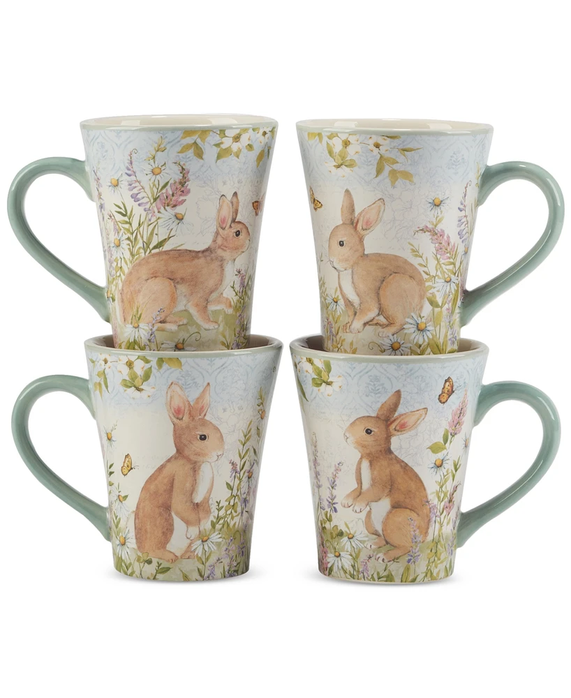 Certified International Easter Meadow Ceramic Mugs, Set of 4