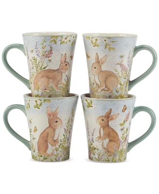 Certified International Easter Meadow Ceramic Mugs, Set of 4